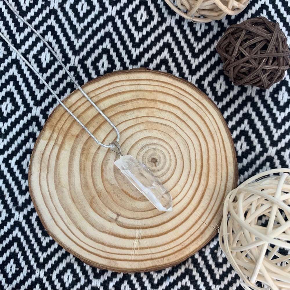 Raw Clear Quartz Crystal Necklace